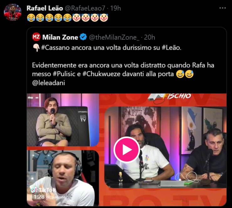 Milan, Leao contro Cassano: cosa è successo