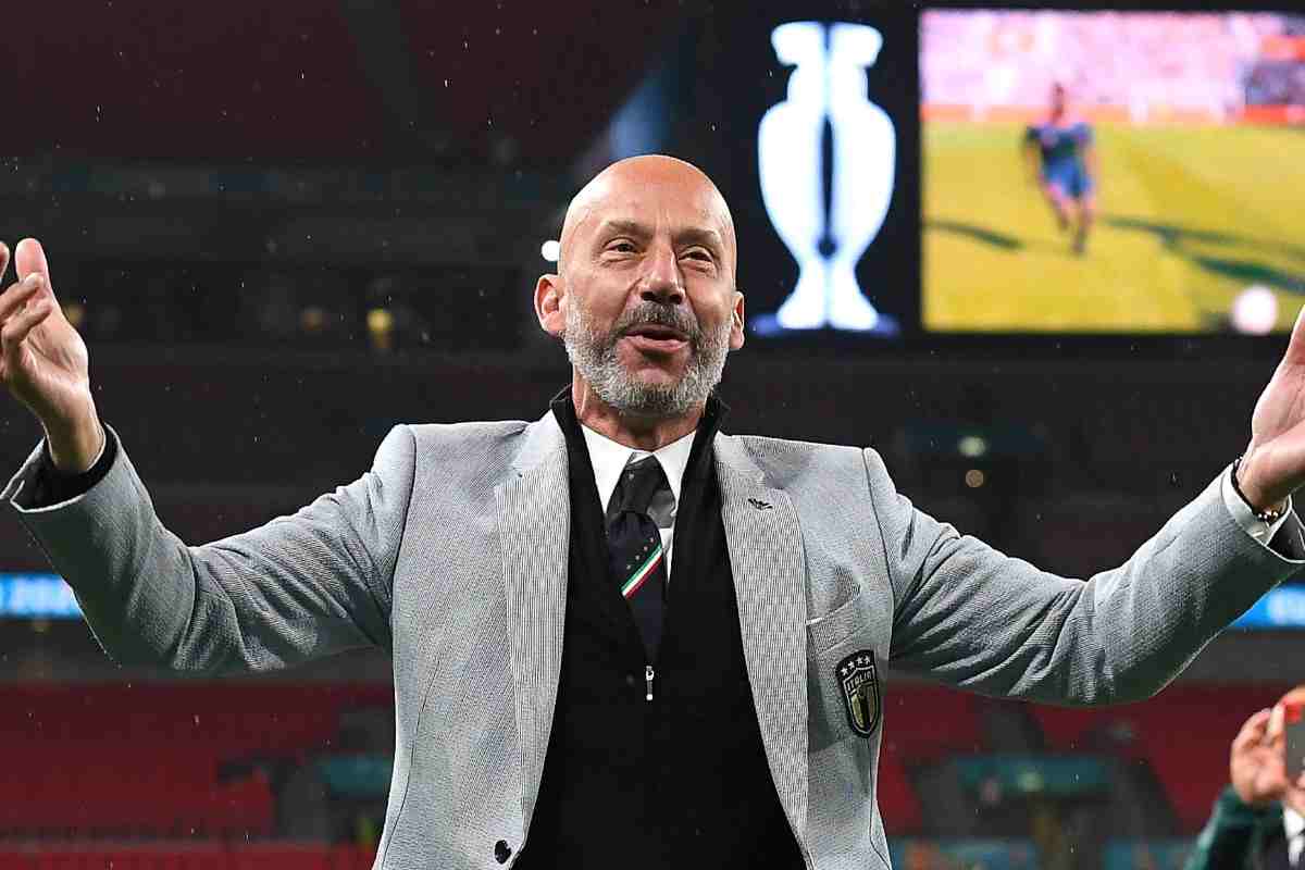 Gianluca Vialli durante il trionfo di Euro 2020